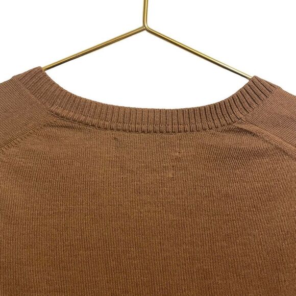 Banana Republic Extra Fine Merino Wool Brown Lightweight V Neck Sweater Size L - Picture 7 of 10
